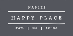 Happy Place Tea Towel - Naples - SWFL - White