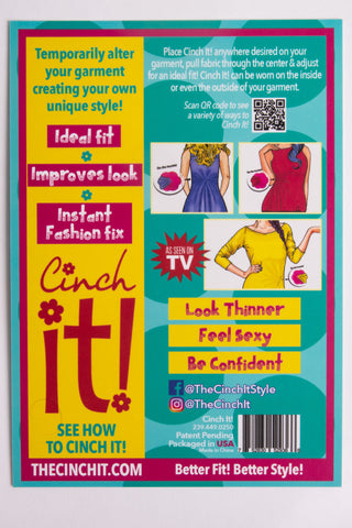 Cinch it Clothes Clip Back of Package